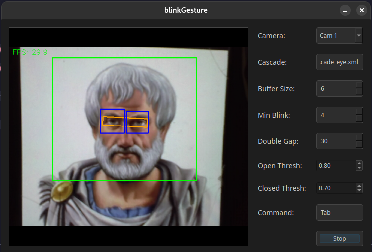 BlinkGesture app screenshot