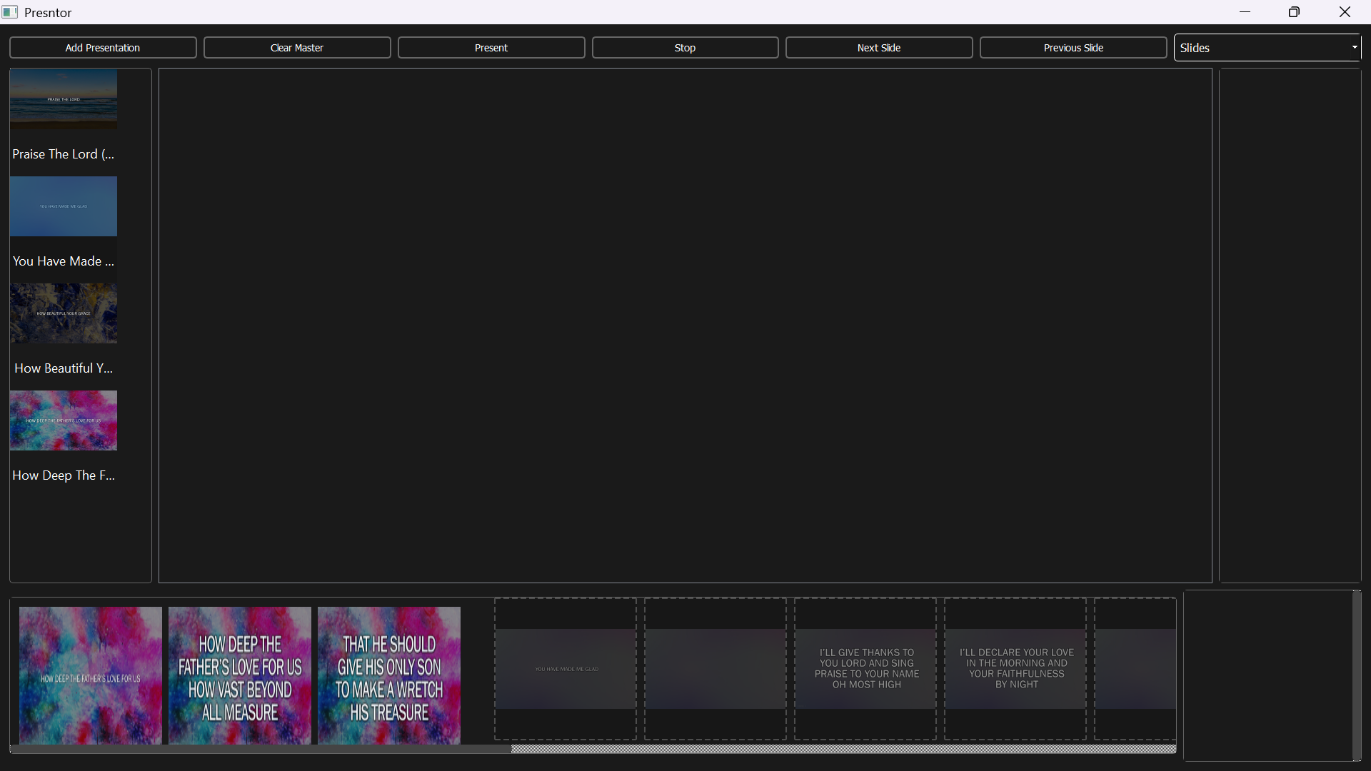 Slides drop with already present in Master